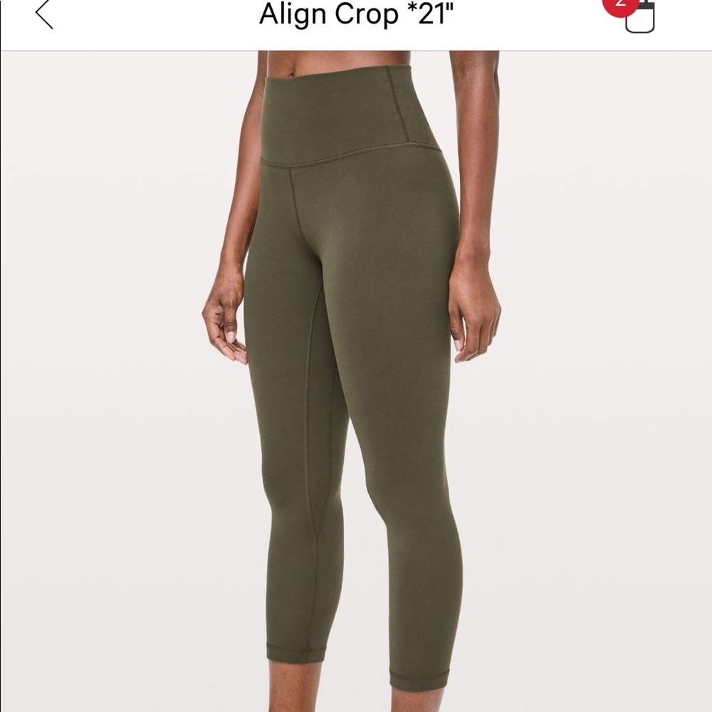 Lululemon Align Crop 21” Dark Olive